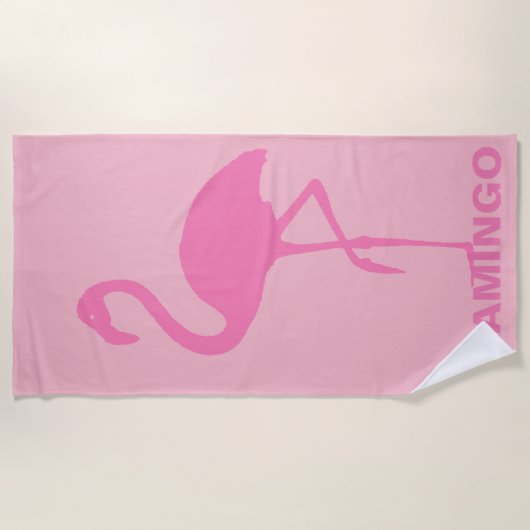 Roze flamingo aanpasbaar strandlaken (Voorkant)