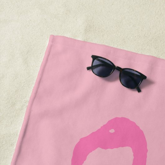 Roze flamingo aanpasbaar strandlaken (In situ)