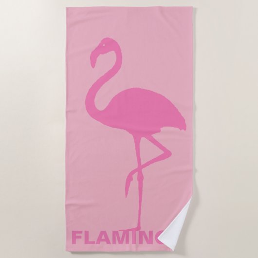 Roze flamingo aanpasbaar strandlaken (Voorkant)