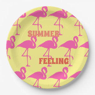 Roze Flamingo aanpassen Papieren Bordje