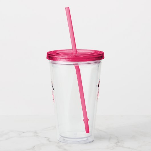 Roze Flamingo Acryl Drinkbeker (Links)