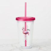Roze Flamingo Acryl Drinkbeker (Voorkant)