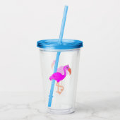Roze Flamingo Acryl Tumbler Drinkbeker (Achterkant)