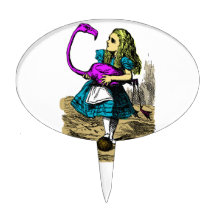 Roze Flamingo Alice in Wonderland Cake Pick Topper