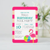Roze Flamingo Alle Occasion Invitation Kaart (Staand voorkant)