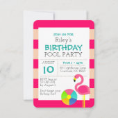 Roze Flamingo Alle Occasion Invitation Kaart (Voorkant)