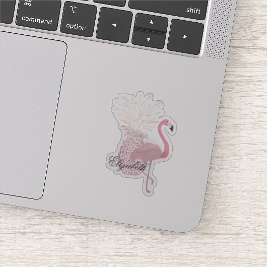 Roze Flamingo, Ananas - Persoonlijk Sticker (Detail)