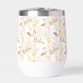 Roze Flamingo Ananassen Monogram Initiaal (Voorkant)