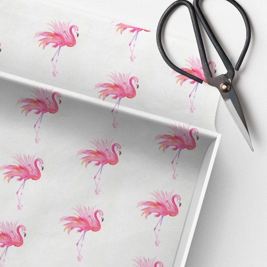 Roze Flamingo Aquarelpatroon Strand Tissuepapier