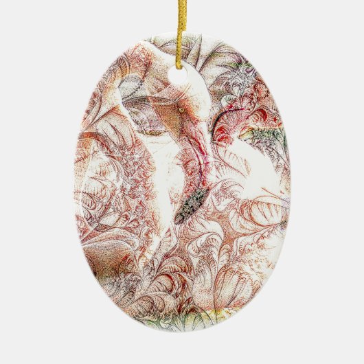 Roze Flamingo Art Keramisch Ornament (Voorkant)