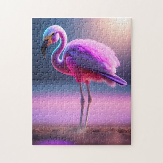 ROZE FLAMINGO ART LEGPUZZEL (Verticaal)
