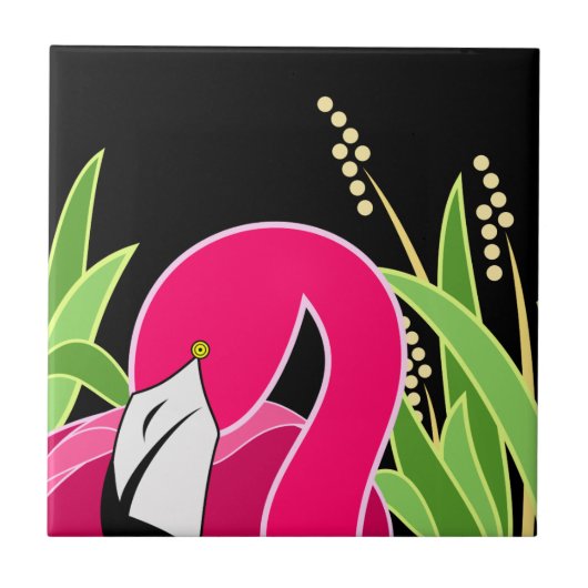 Roze Flamingo Art Tegeltje (Voorkant)