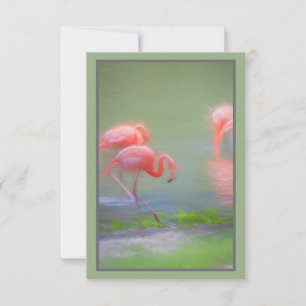 Roze Flamingo Artistic Blank Notecard Kaart