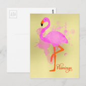 roze flamingo artistieke schilderplaat briefkaart (Voorkant / Achterkant)
