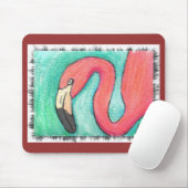 Roze Flamingo - artsy mousepad Muismat (Met muis)