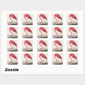 roze flamingo audubon vierkante sticker (Vel)