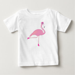 Roze Flamingo - Baby Fine Jersey T-Shirt 