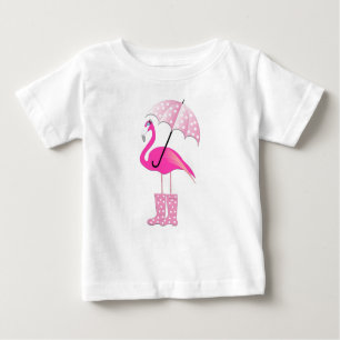 Roze Flamingo - Baby Fine Jersey T-Shirt 