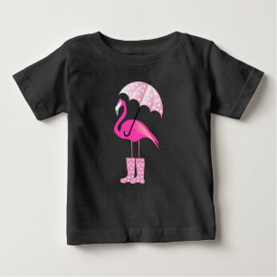 Roze Flamingo - Baby Fine Jersey T-Shirt 