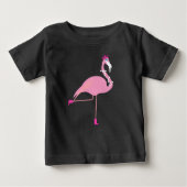Roze Flamingo - Baby Fine Jersey T-Shirt  (Voorkant)