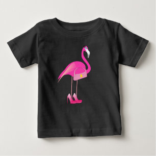 Roze Flamingo - Baby Fine Jersey T-Shirt 