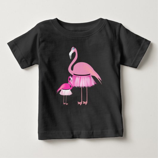 Roze Flamingo - Baby Fine Jersey T-Shirt  (Voorkant)