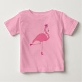 Roze Flamingo - Baby Fine Jersey T-Shirt  (Voorkant)