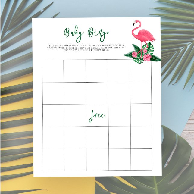 Roze flamingo baby shower - Baby bingogame (Creator heeft geüpload)