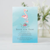 Roze Flamingo Baby shower Boek voor Baby Kaart (Staand voorkant)