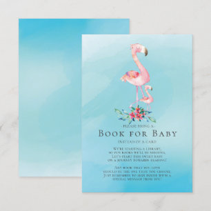 Roze Flamingo Baby shower Book for Baby Card Kaart