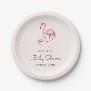 Roze Flamingo Baby shower borden Papieren Bordje