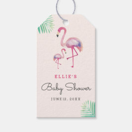 Roze Flamingo Baby Shower Cadeautags Cadeaulabel