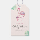 Roze Flamingo Baby shower Gift Labels Cadeaulabel (Voorkant)