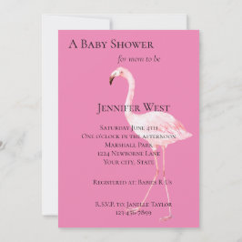Roze Flamingo Baby Shower Kaart
