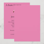 Roze Flamingo Baby Shower Kaart (Voorkant / Achterkant)