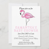 Roze Flamingo Baby shower Modern Eenvoudig Kaart (Voorkant)