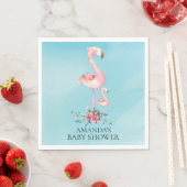 Roze Flamingo Baby shower Papieren servetten (Insitu)