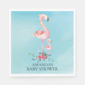 Roze Flamingo Baby shower Papieren servetten (Voorkant)