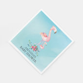 Roze Flamingo Baby shower Papieren servetten (Hoek)