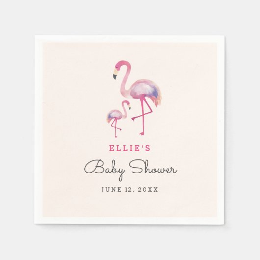 Roze Flamingo Baby shower servet (Voorkant)
