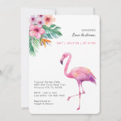Roze Flamingo Baby shower Tropisch Thema Kaart (Achterkant)