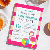 Roze Flamingo Baby Shower Uitnodiging