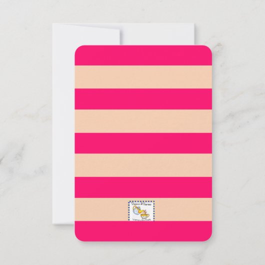 Roze Flamingo Baby Shower Uitnodiging (Achterkant)