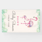 Roze Flamingo Baby Shower Vlag Spandoek (Horizontaal)