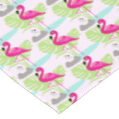 Roze flamingo baby vogel tropische bladeren tafelk tafelkleed (Gekanteld)