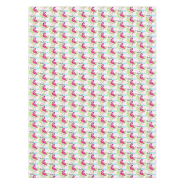 Roze flamingo baby vogel tropische bladeren tafelk tafelkleed
