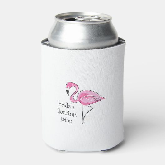 Roze flamingo Bachelorette Bride's Flocking Tribe Blikjeskoeler (Blikje Voorkant)