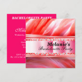 Roze Flamingo Bachelorette Party Invitation Kaart (Voorkant / Achterkant)