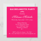 Roze Flamingo Bachelorette Party Invitation Kaart (Achterkant)