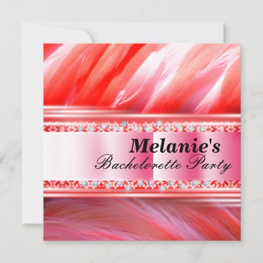 Roze Flamingo Bachelorette Party Invitation Kaart (Voorkant)